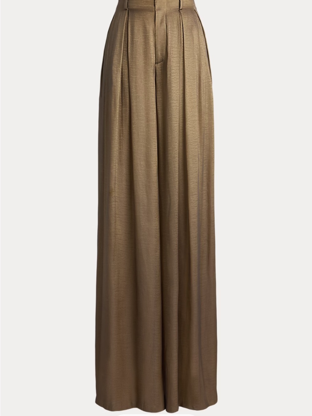 Ralph Lauren Bronze Satin Wide-Leg Trousers
